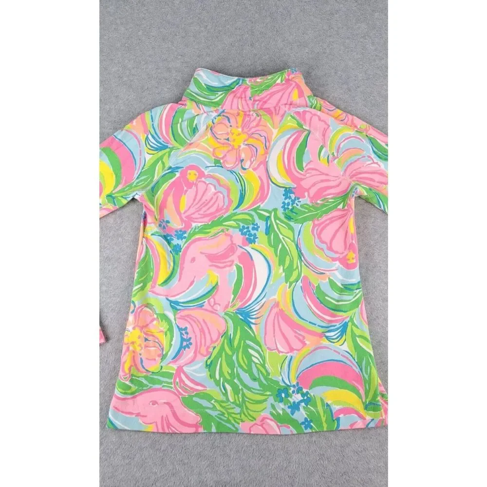 Lilly Pulitzer Skipper Popover Coat Jacket Women Small 1/2 Zip Floral - Picture 12 of 12